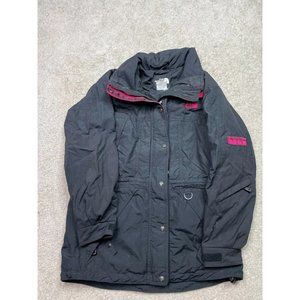 90s North Face Women Size 8 Ski Jacket Extreme Light Black Pink Lined Coat